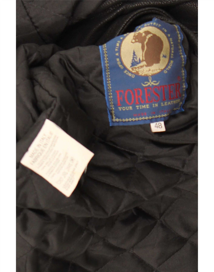 Forester Veste blazer en cuir à 3 boutons pour homme IT 48 Noir moyen