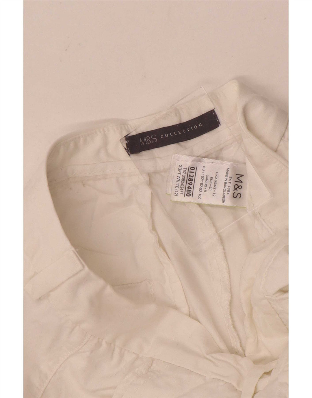 Marks & Spencer Short chino pour femme UK 12 Medium W30 Coton blanc cassé