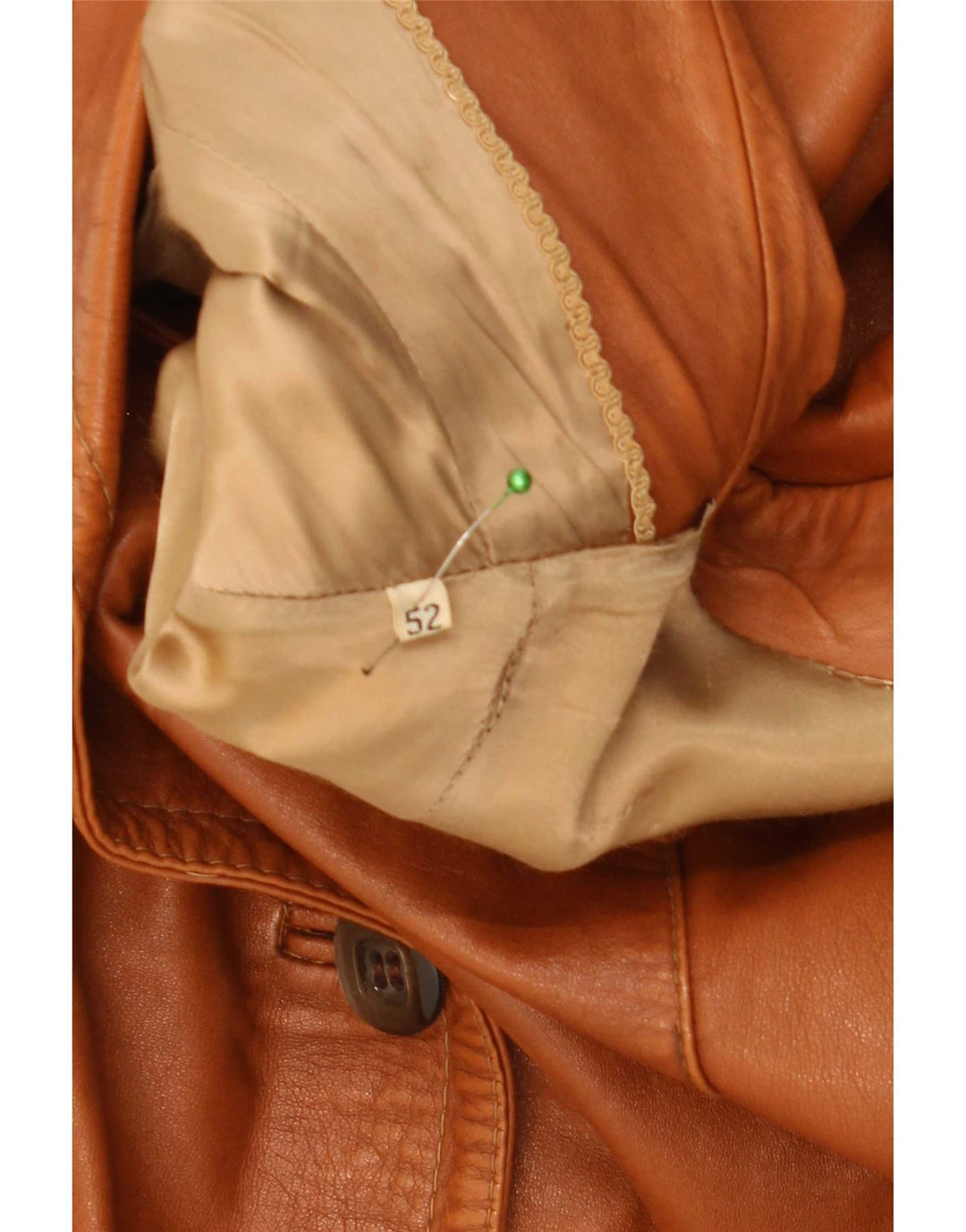 Manteau en cuir femme vintage IT 52 2XL Marron
