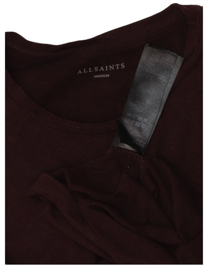 All Saints Haut à manches longues pour homme en coton bordeaux moyen