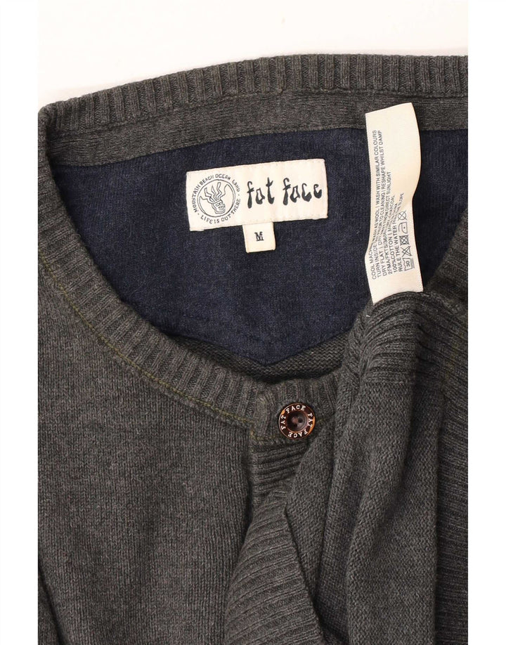 Fat Face Pull Col Boutonné Homme Gris Moyen Coton