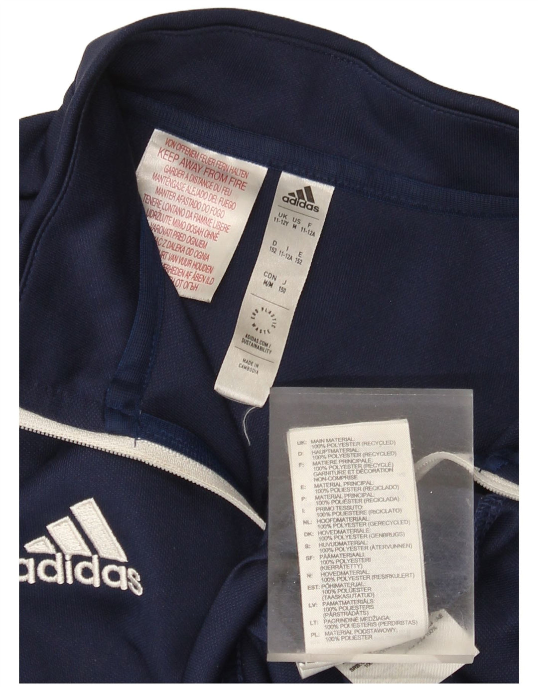 Adidas Garçon Aeroready Zip Neck Pull Survêtement Top 11-12 ans Bleu Marine