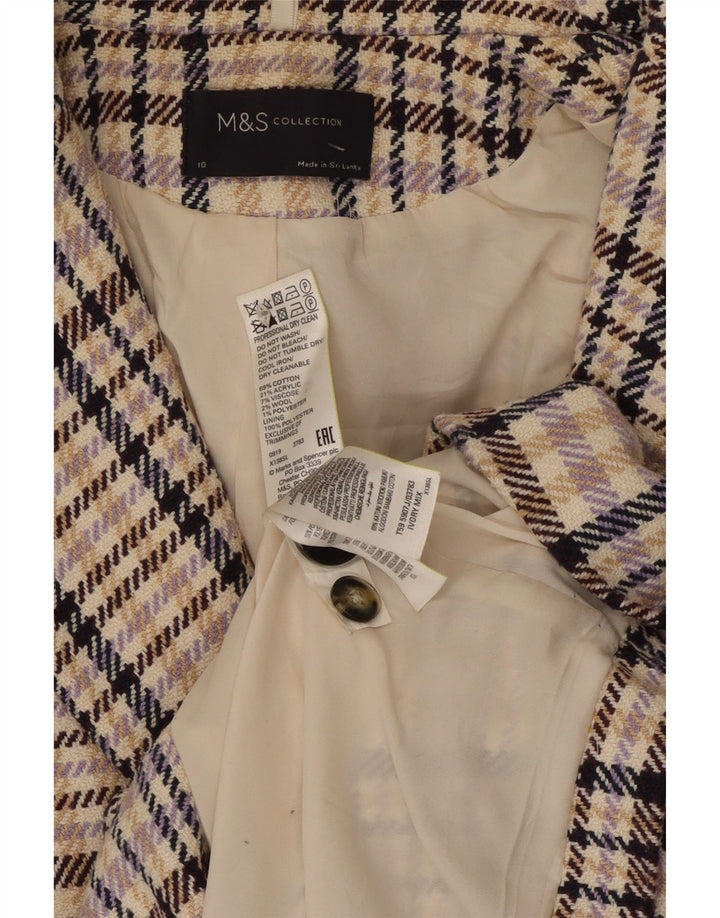 Marks & Spencer Veste blazer pour femme UK 10 Petit carreaux multicolores