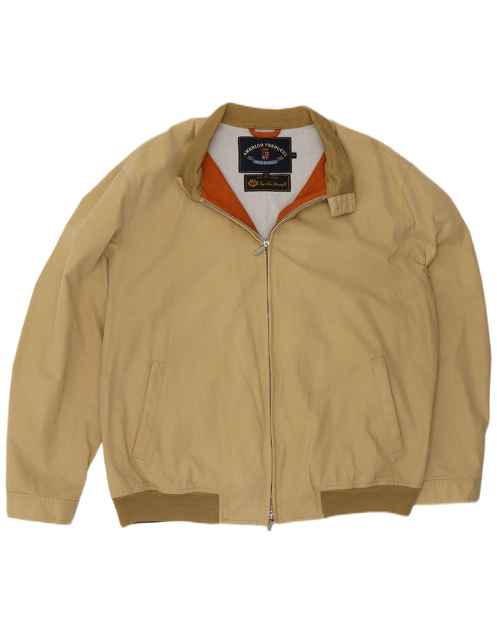 Amerigo Vespucci Veste Bomber Homme UK 44 2XL Beige Polyester