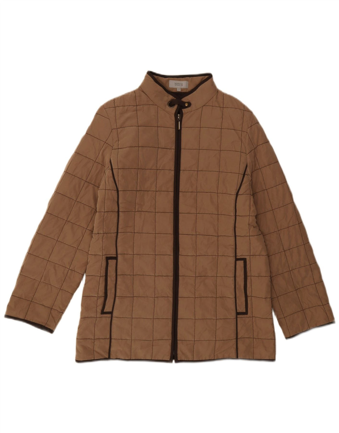 Marks & Spencer Veste matelassée pour femme UK 12 Marron moyen Polyester