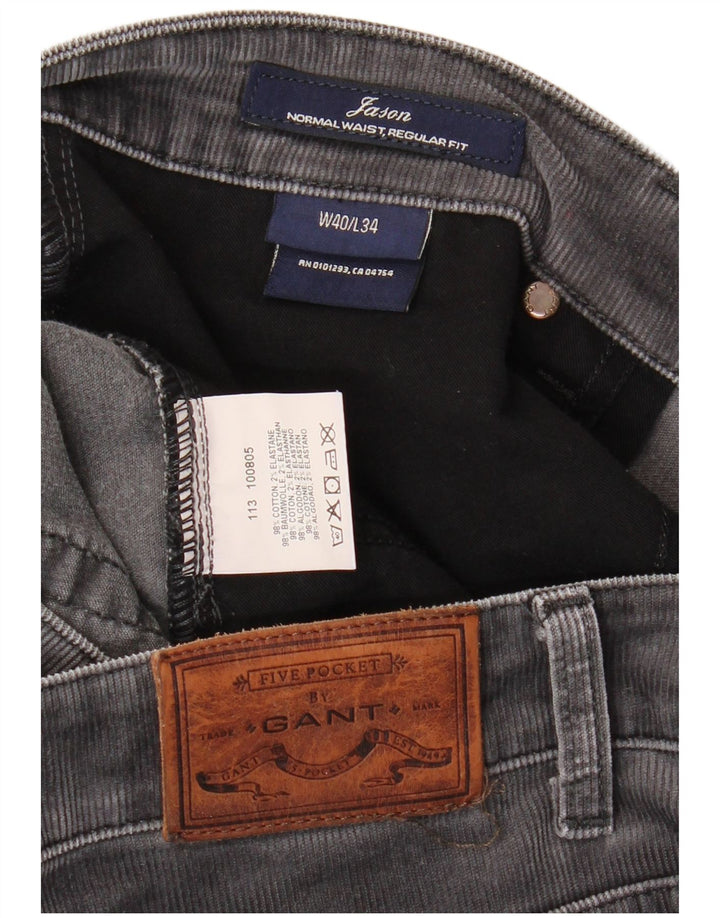GANT Pantalon droit en velours côtelé Jason Regular Fit W40 L34 Homme Gris Coton