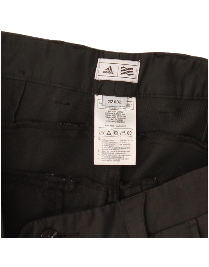 Adidas Pantalon décontracté droit pour homme W32 L32 Noir Polyester