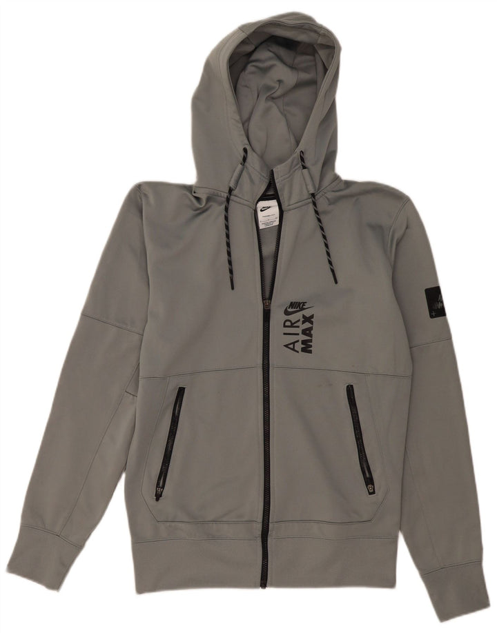 Nike Pull à capuche zippé graphique pour homme Petit gris Polyester