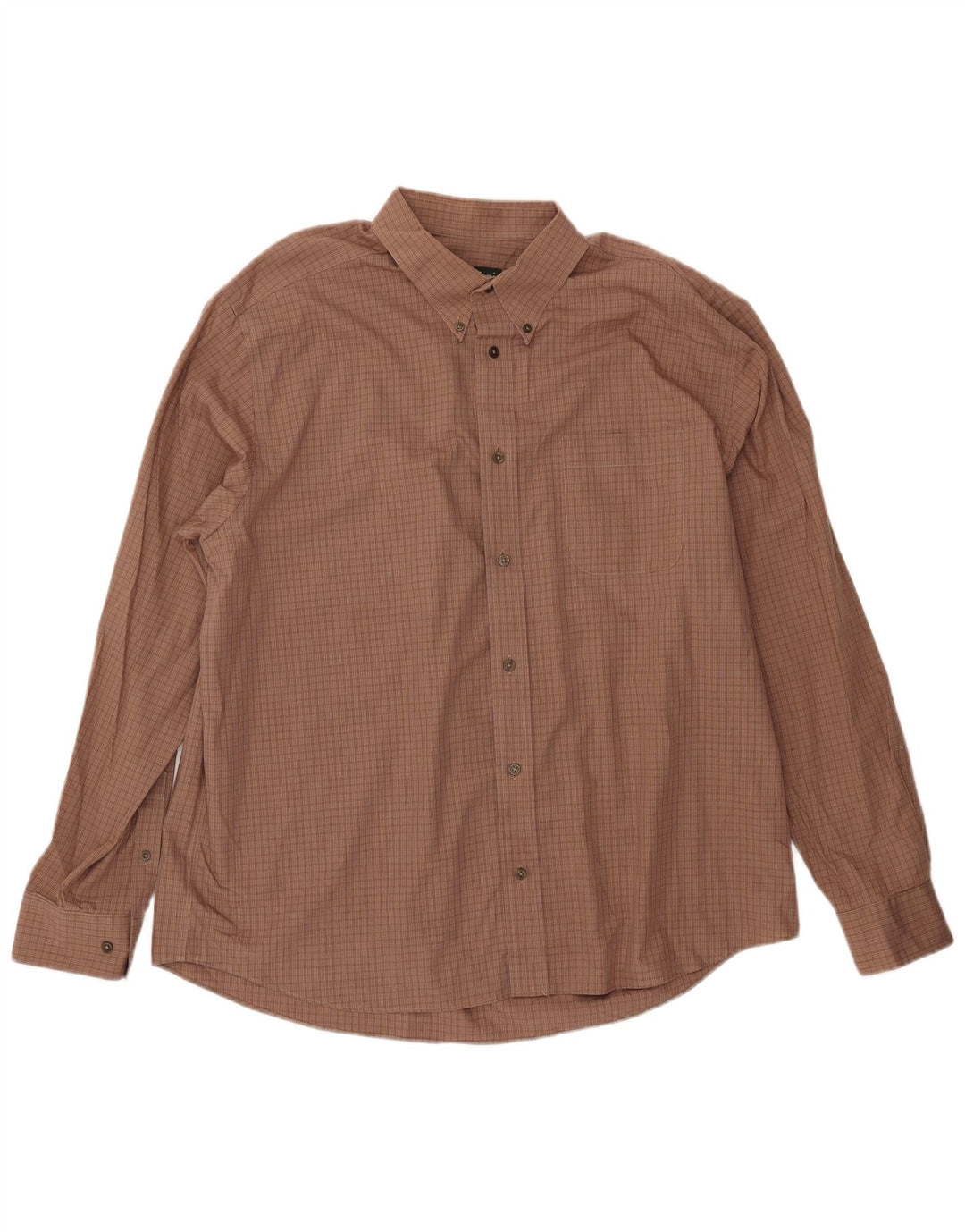 EDDIE BAUER Chemise en flanelle coupe décontractée pour homme XL en coton à carreaux marron