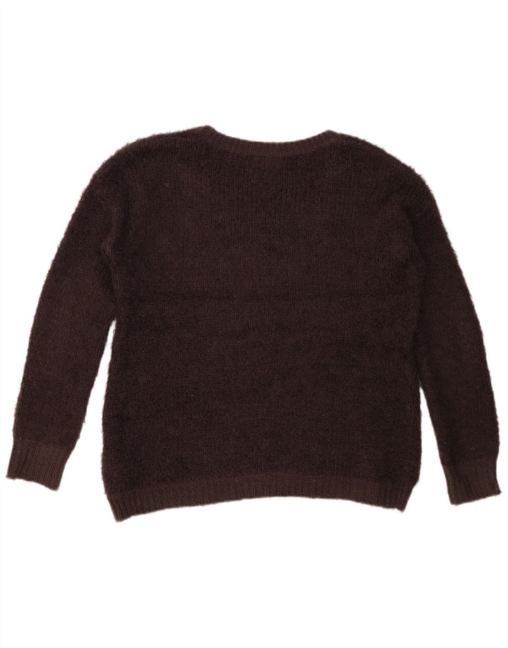 Marks & Spencer Pull surdimensionné à col bateau pour femme UK 10 Petit Marron