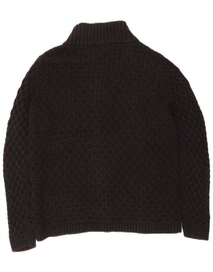 Marks & Spencer Pull Cardigan pour Femme UK 14 Grand Coton Noir