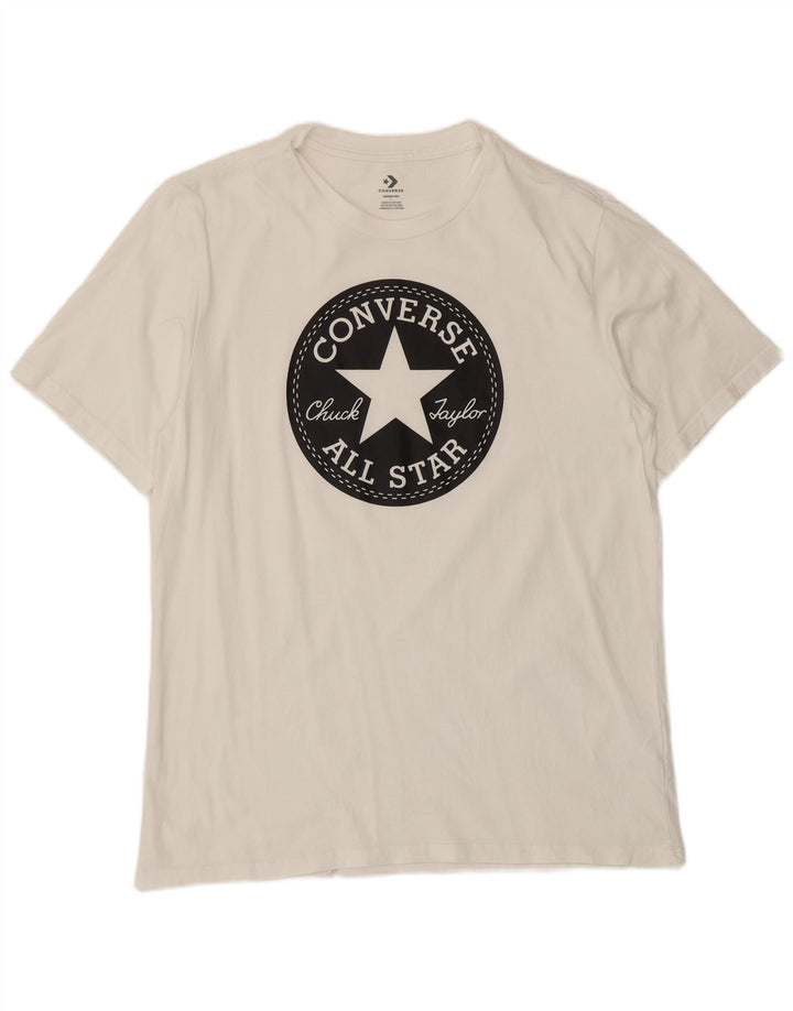 Converse T-shirt graphique pour homme en coton blanc Taille L