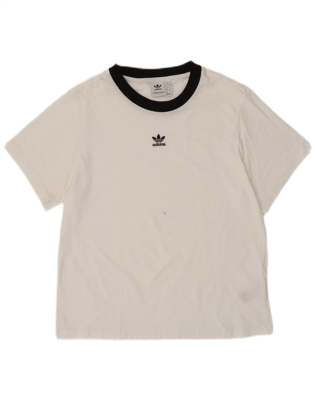 ADIDAS T-shirt surdimensionné pour femme UK 8 Petit coton blanc