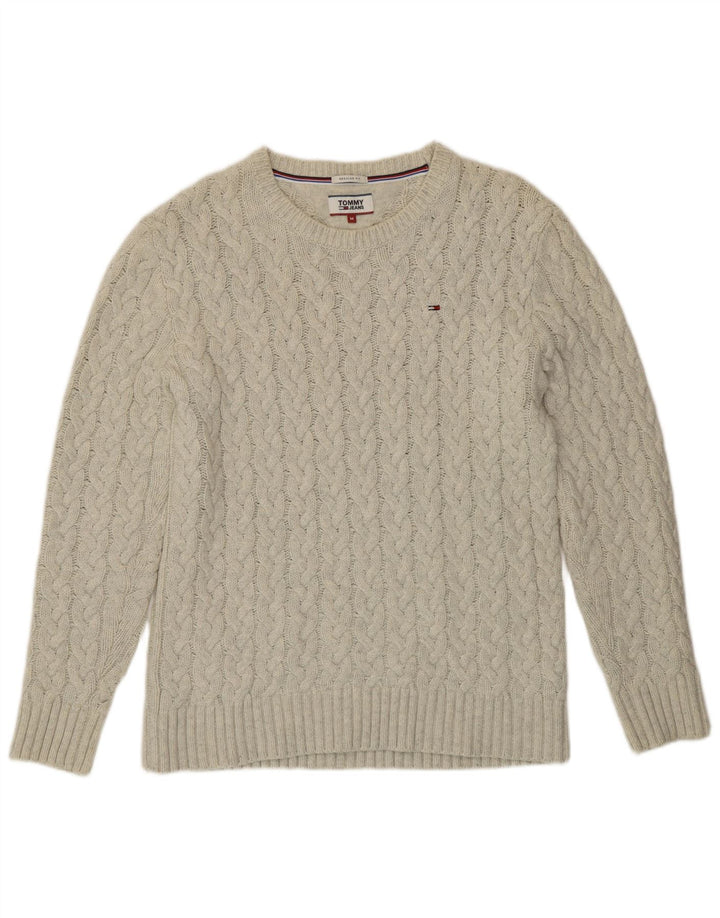 Tommy Hilfiger Pull à col rond coupe classique pour homme Blanc moyen