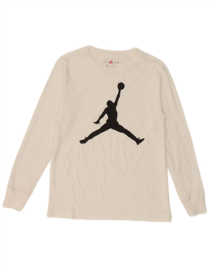 Jordan Haut graphique à manches longues pour garçon 10-11 ans Coton blanc moyen