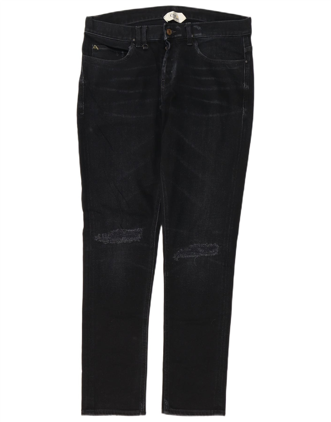 Cycle Jean slim vieilli pour homme W34 L32 en coton noir