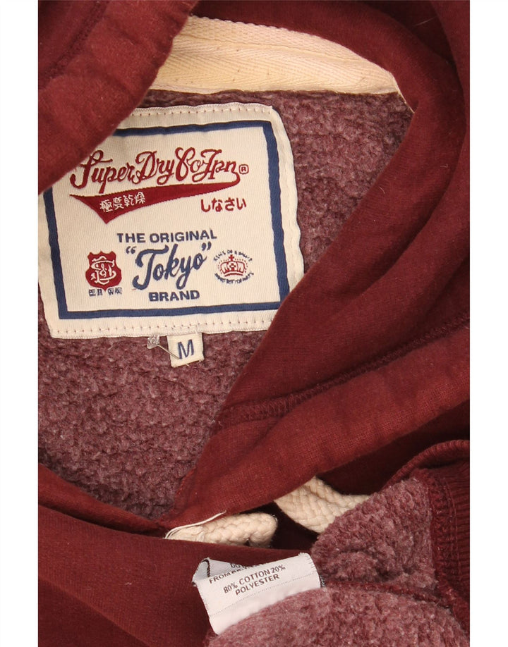 Superdry Pull à capuche en coton bordeaux moyen pour homme