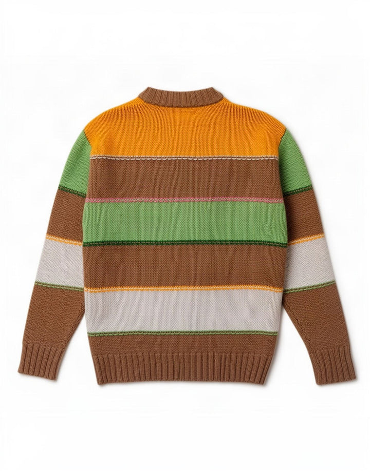Zara Pull col V en coton rayé multicolore moyen pour homme