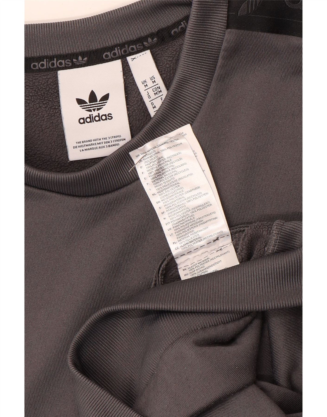 Adidas Sweat-shirt graphique pour homme Gris moyen Polyester color block
