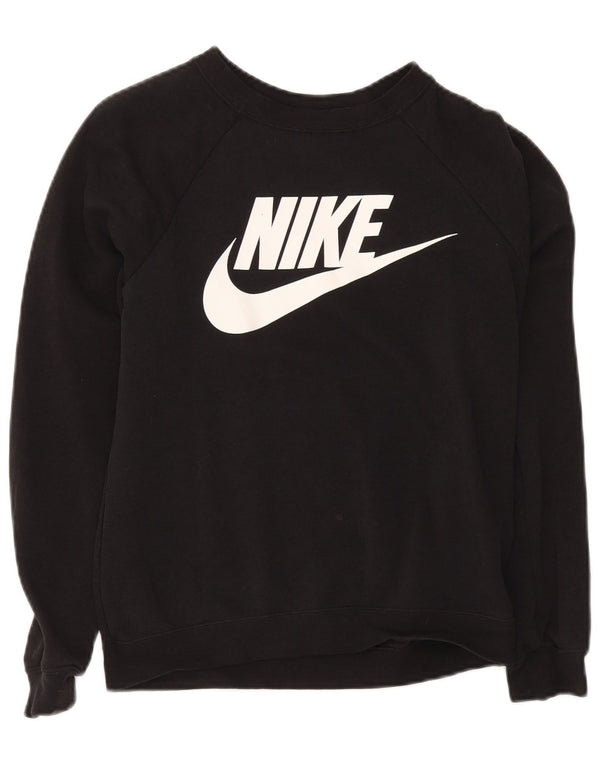 Nike Sweat-shirt surdimensionné graphique pour femme UK 6 XS en coton noir