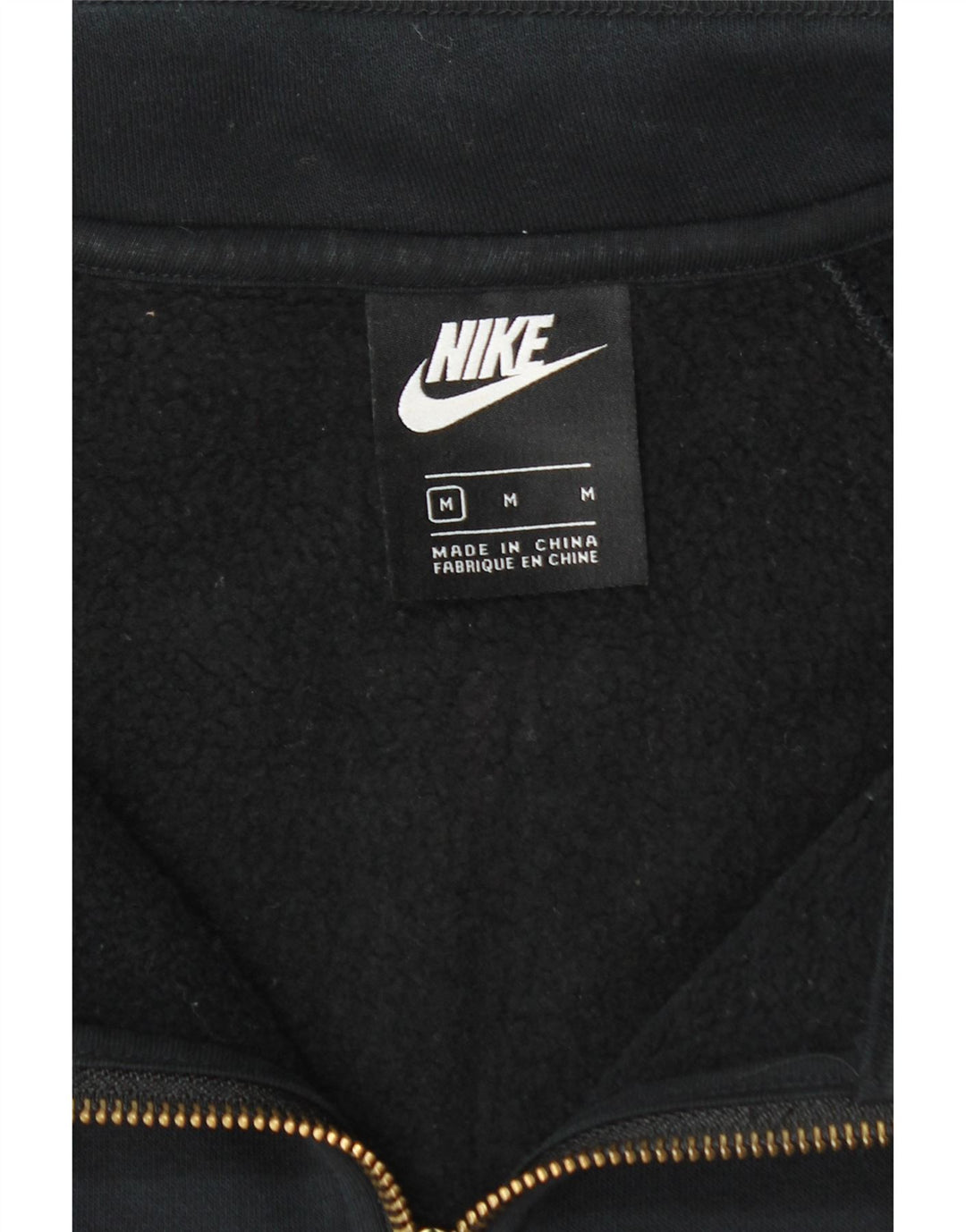 Nike Sweat-shirt graphique à col zippé pour femme UK 14 Bleu marine moyen