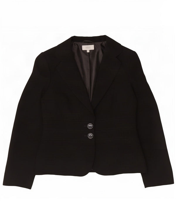 Marks & Spencer Veste blazer à 2 boutons pour femme UK 12 Noir moyen Polyester