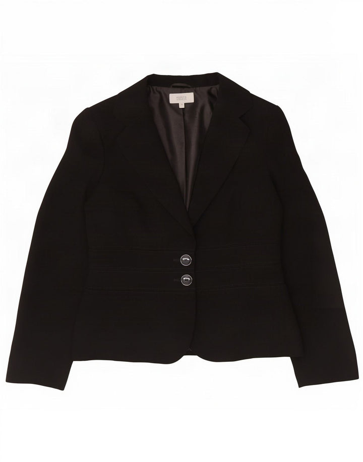 Marks & Spencer Veste blazer à 2 boutons pour femme UK 12 Noir moyen Polyester