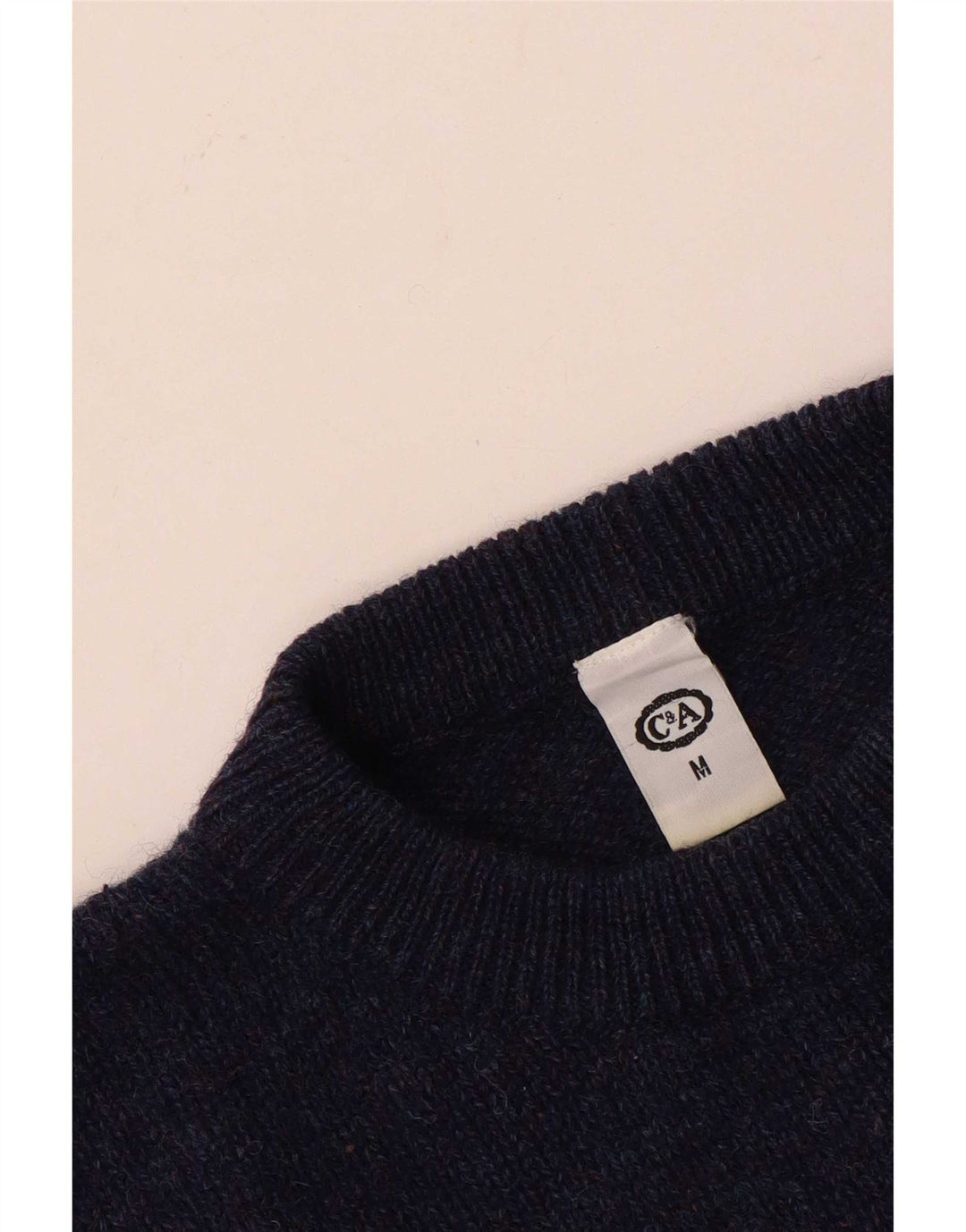 C&A Pull Col Rond Homme Bleu Marine Moyen Laine