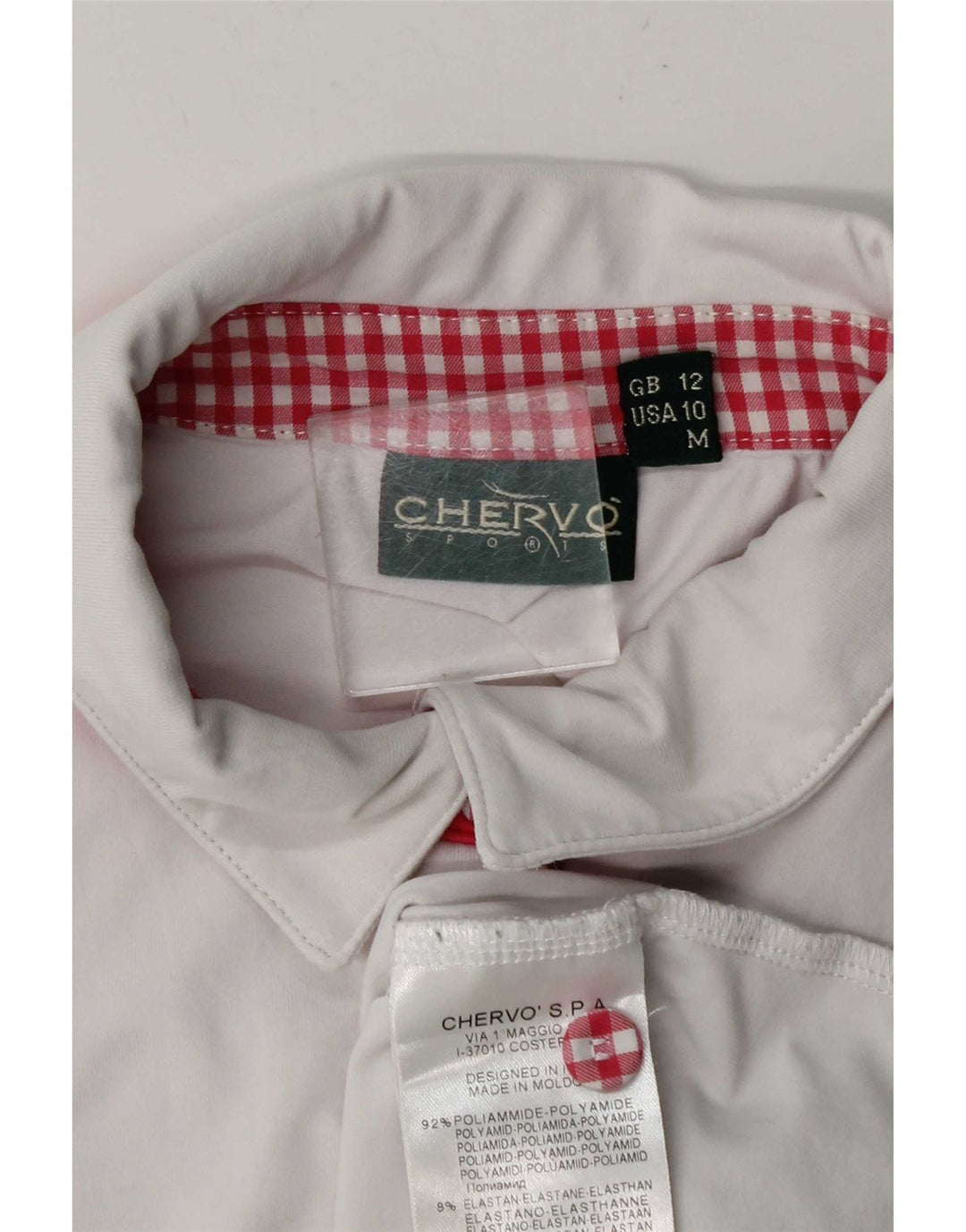 Chervo Polo sans manches pour femme UK 12 Medium Blanc Polyamide