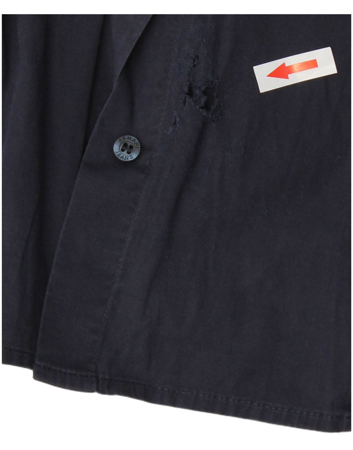 Armani Femme Chemise Large Bleu Marine Coton