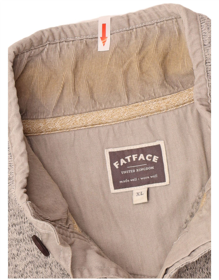 Fat Face Sweat-shirt col boutonné pour homme XL Gris chiné Polyester