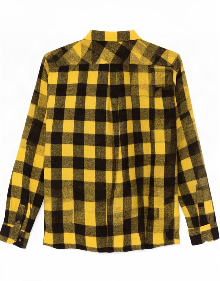 Azzurra Chemise Flanelle Homme Laine Vichy Jaune Moyen