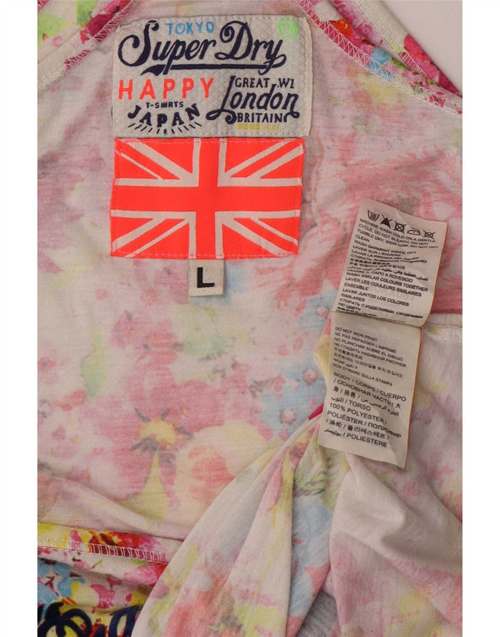 Superdry Débardeur Graphique Femme UK 16 Grand Polyester Floral Multicolore
