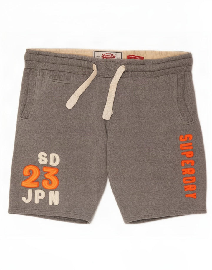 Superdry Short de Sport Graphique 2XL Homme Gris Coton