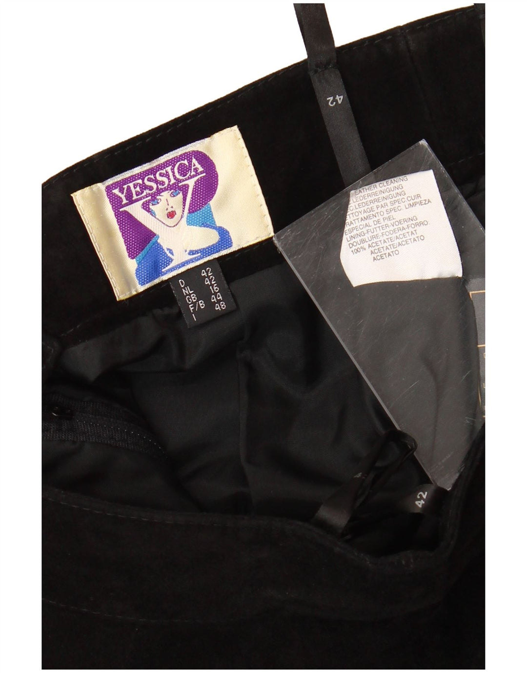 YESSICA Jupe crayon femme UK 16 Large W30 Acétate noir