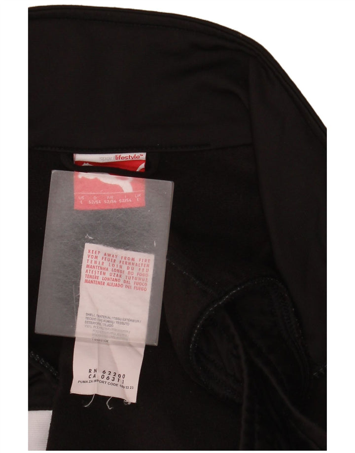 Puma Veste de survêtement pour homme Large Noir Colorblock Polyester