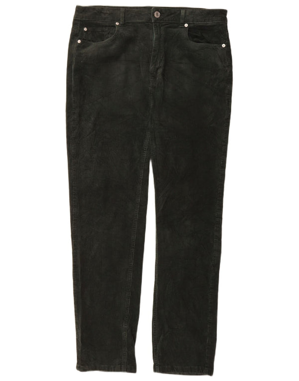 Marks & Spencer Pantalon slim en velours côtelé pour femme UK 16 Large W34 L30 Vert