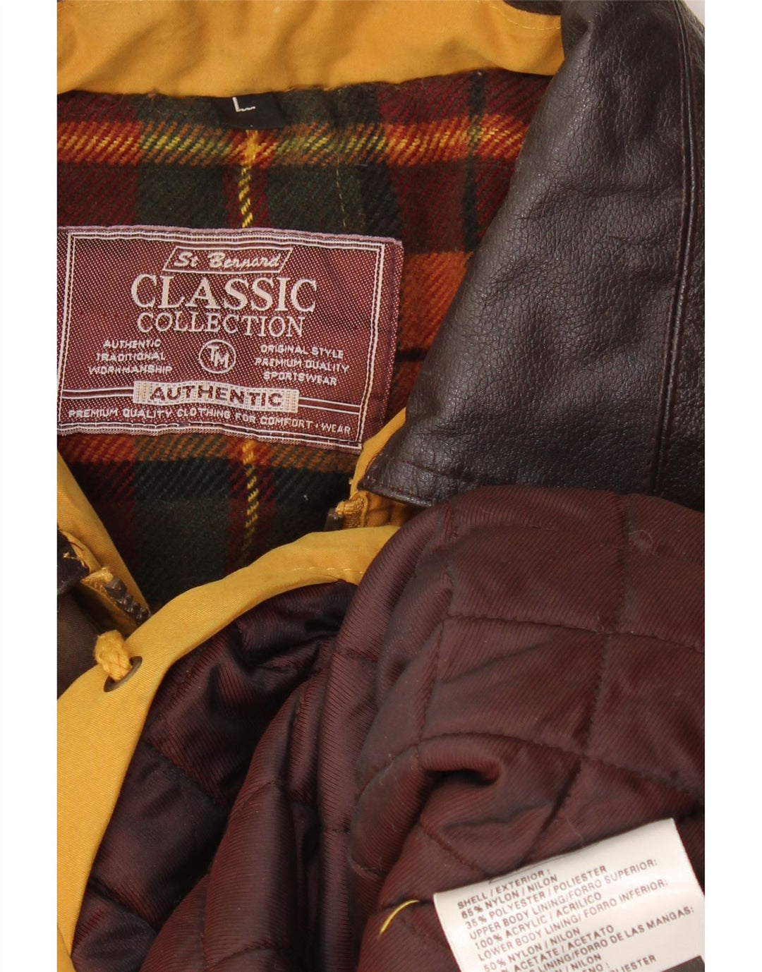 St. Bernard Veste coupe-vent pour homme UK 40 Large Jaune Nylon