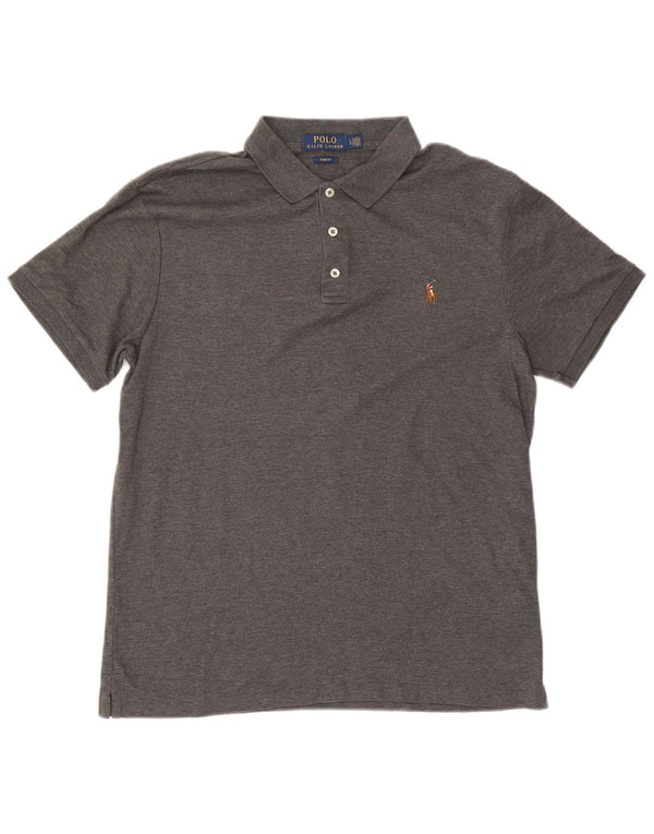 Polo Ralph Lauren Polo Slim Fit pour hommes en coton gris moyen