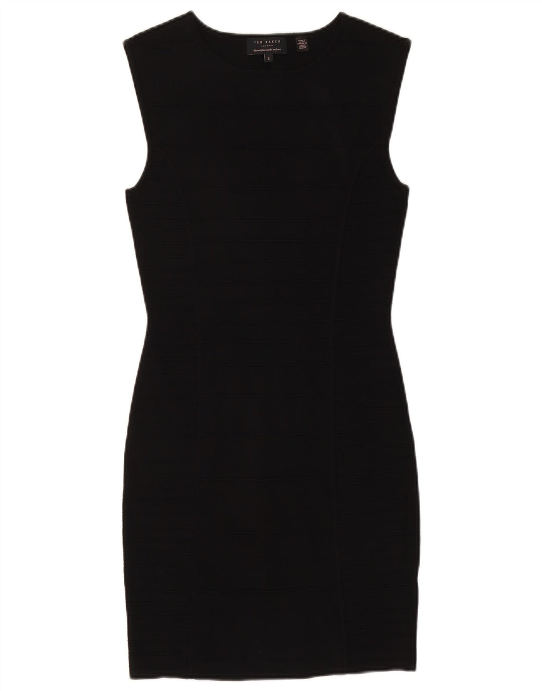 Ted Baker Robe fourreau sans manches pour femme Taille 2 Petite Viscose noire