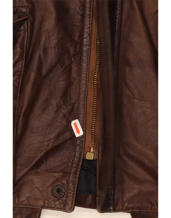 veste en cuir homme vintage UK 42 XL Marron