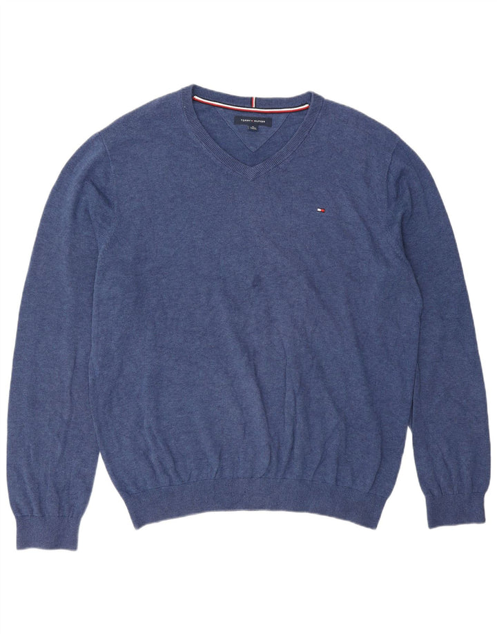 Tommy Hilfiger Pull col V pour homme XL Bleu classique