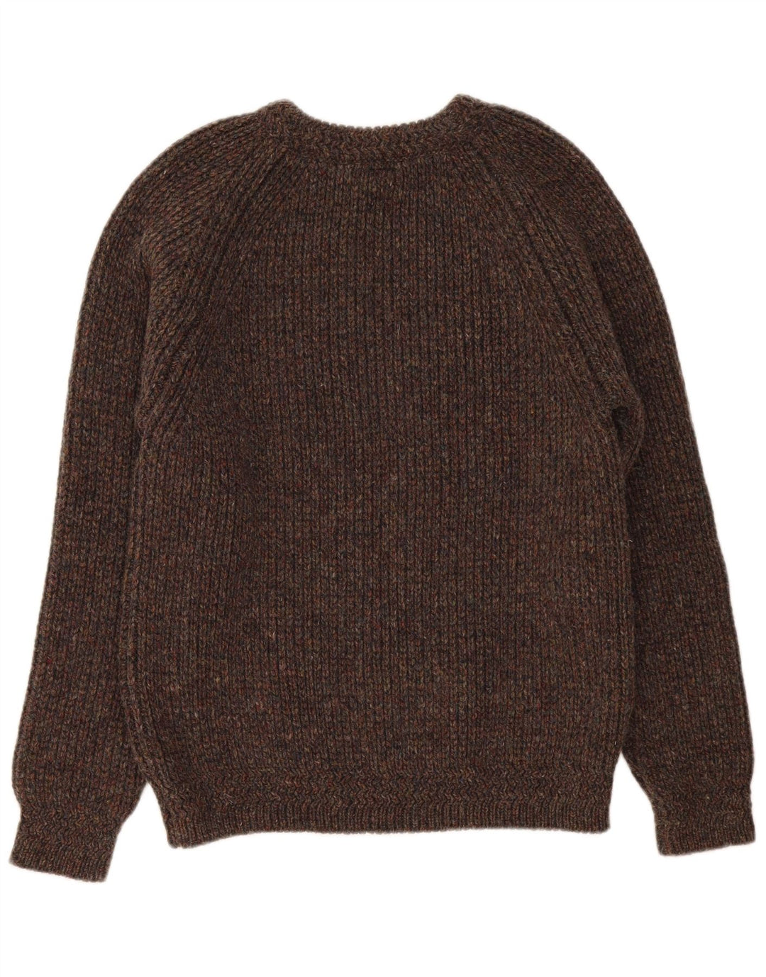 Magee Pull col rond pour homme en laine vierge mouchetée marron