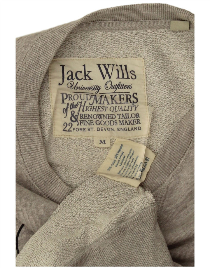 Jack Wills Sweat-Shirt Graphique Homme Gris Moyen Moucheté Coton