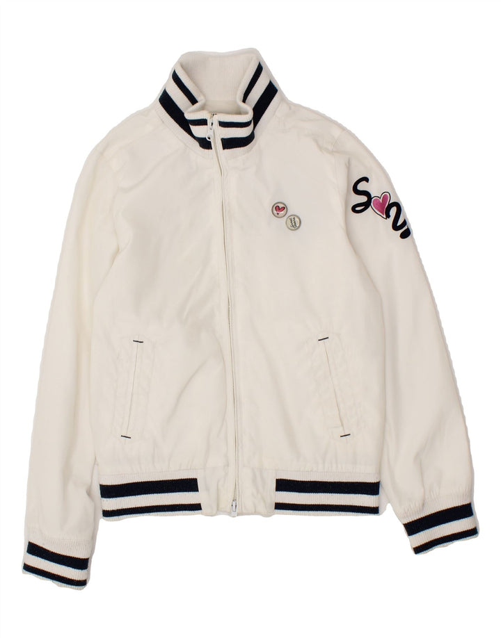 SWEET YEARS Girls Graphic Bomber Jacket 8-9 Years Large Off White Vintage Sweet Years and Second-Hand Sweet Years from Messina Hembry 