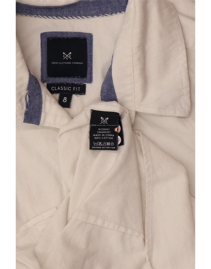 CREW CLOTHING Chemise coupe classique pour femme UK 8 Petit coton blanc