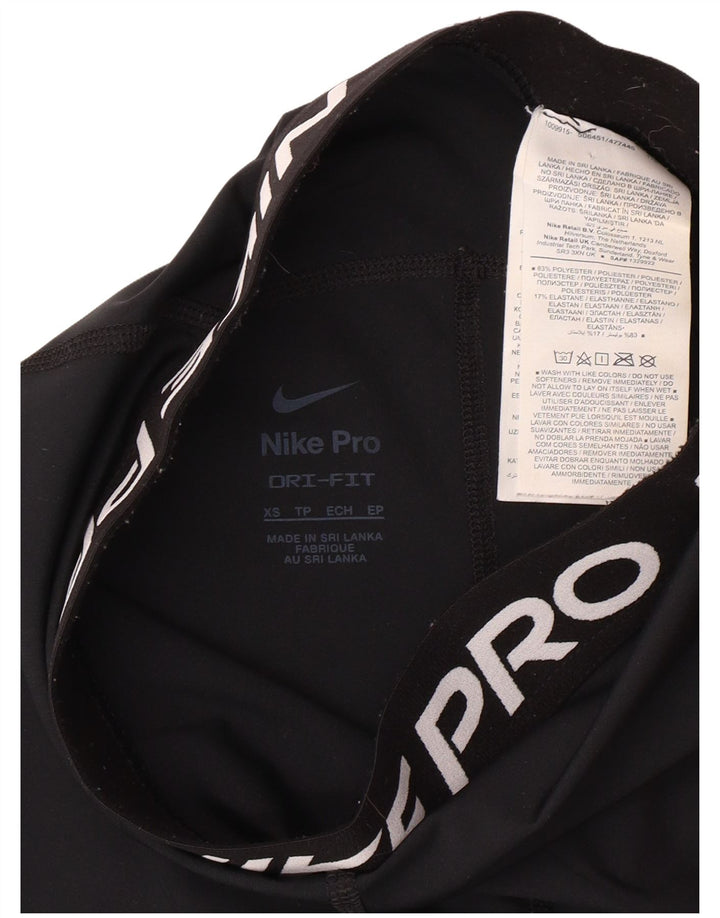 NIKE Short de sport Dri Fit Graphic pour femme UK 4 XS Noir Polyester