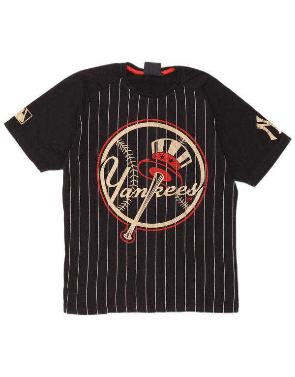 Majestic T-Shirt Graphique Yankees Homme Noir Moyen Rayé Coton