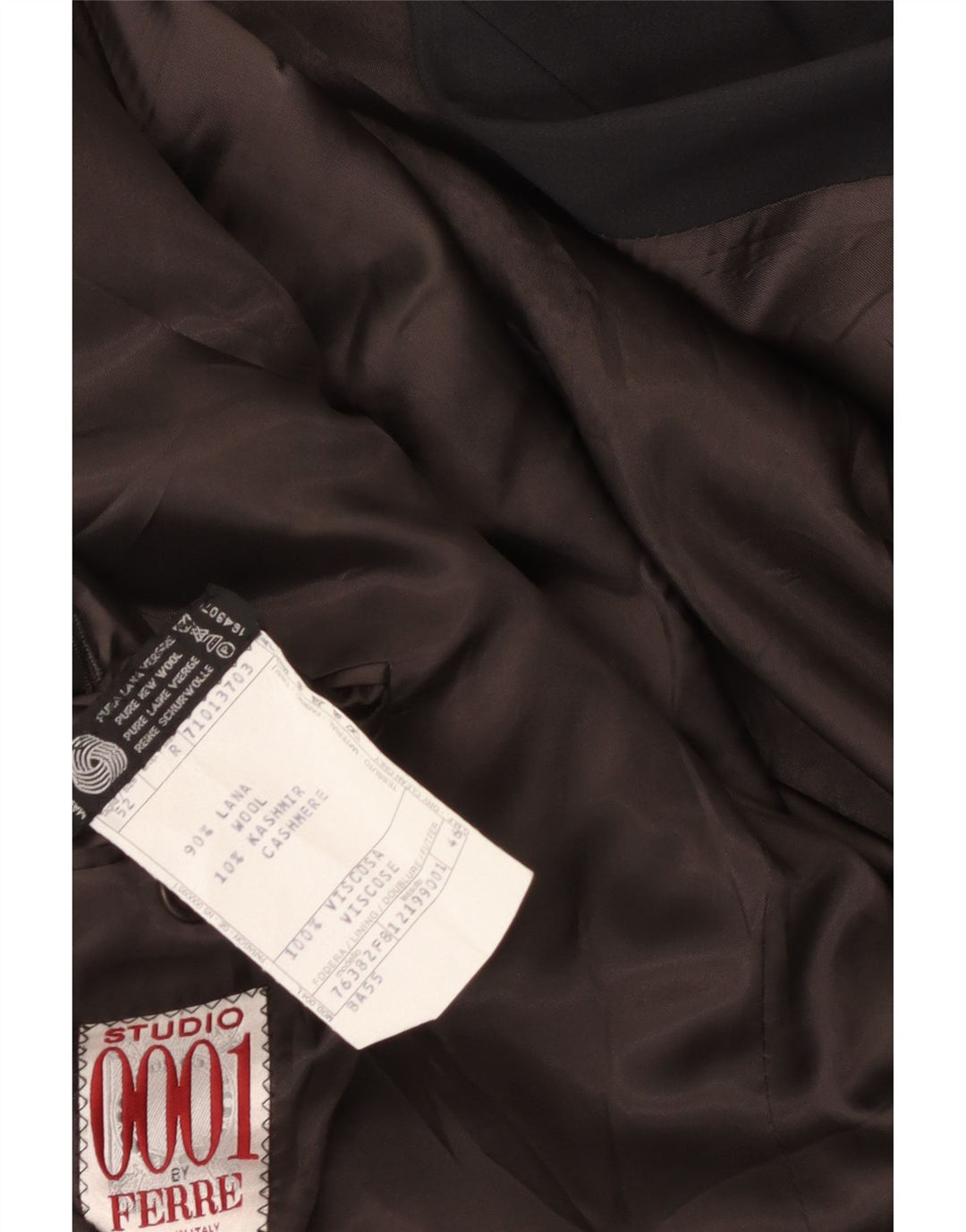 Ferre Veste Blazer Croisée Homme IT 52 XL Laine Vierge Noire