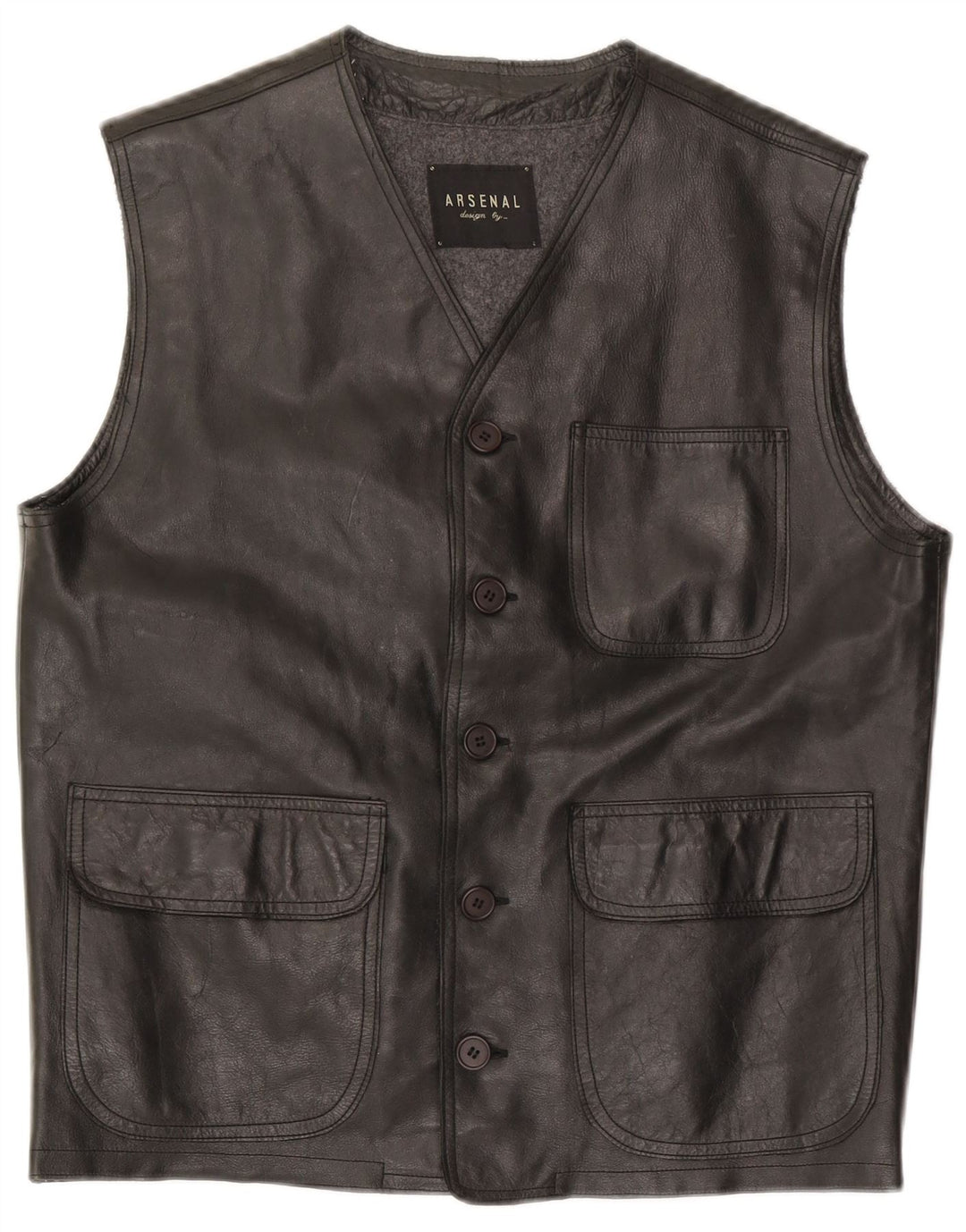 Arsenal Gilet en cuir pour homme UK 38 Medium Noir